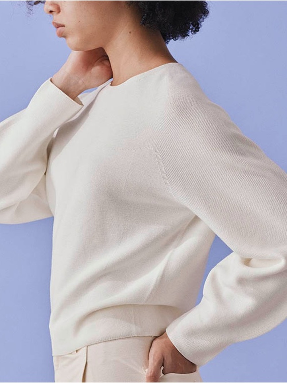 Uniqlo 100% cotton 3D Knit Cotton Volume Sleeve Sweater
